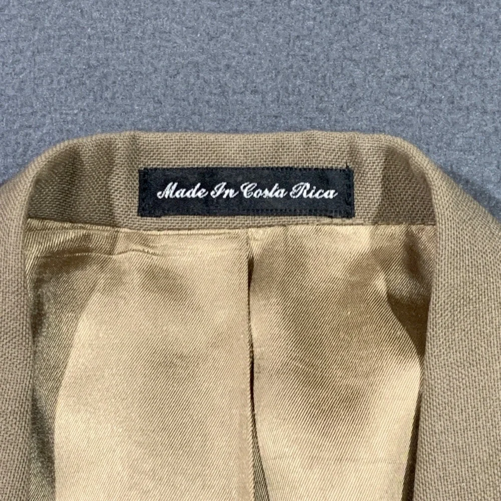 Wimbledon of England Mens Tan Blazer Jacket 44R Made in Costa Rica Dillard's Tie